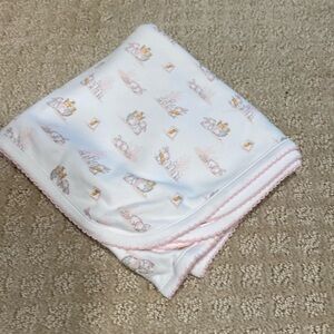 COPY - Kissy kissy baby blanket - bunnies - Like New 26.5" x 28.5"